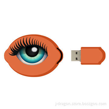 Custom PVC Eye Shape with Eyelashes USB Flash Drive Disk JT117